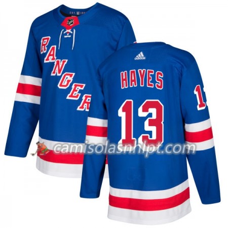 Camisola New York Rangers Kevin Hayes 13 Adidas 2017-2018 Royal Authentic - Homem